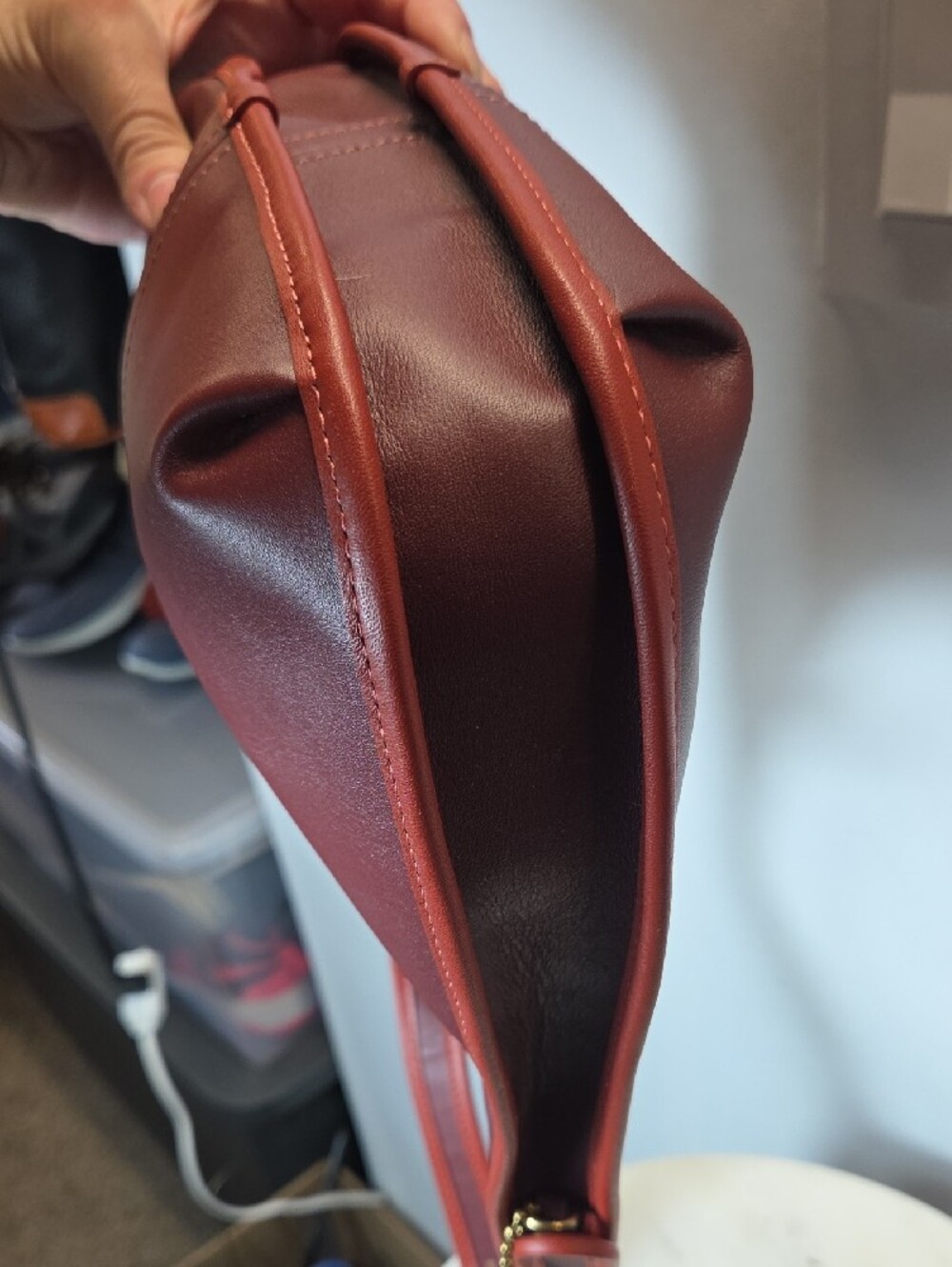Coach Ergo Leather Shoulder Bag In Colorblock Oxblood/wine RARE - Picture 7 of 14